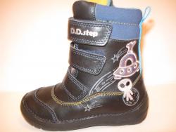 D.D.STEP Dětská kožená zimní  obuv 