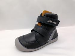 D.D.STEP Dětské kožené zimní barefoot boty 